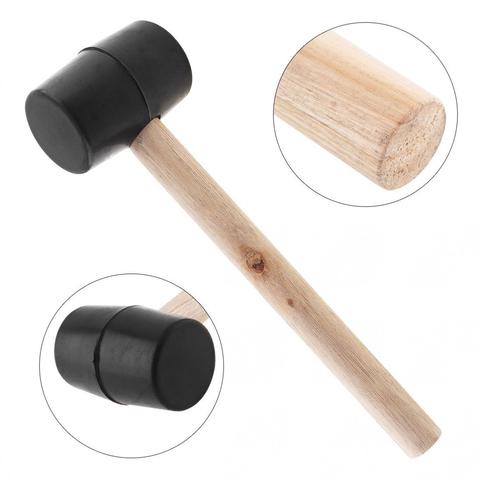 Rubber Hammer  Hand Tools 230g Non-elastic Tile Hammer with Round Head and Wooden Handle for DIY Hand Tool Hammer 1pcs ► Photo 1/6