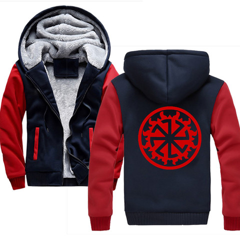 Hot Hoodies men 2022 Slavic Kolovrat Amulet Pagan Sun Talisman Fashion Hip Hop casual Pullover Male zipper Hoody ► Photo 1/6