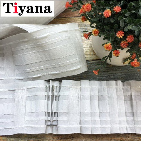 White Pleat Tape For Curtain Rod Rail Curtain Accessories Multifunction Belt Hook Belt Tape Home Decor Curtain Heading CP137Y ► Photo 1/6