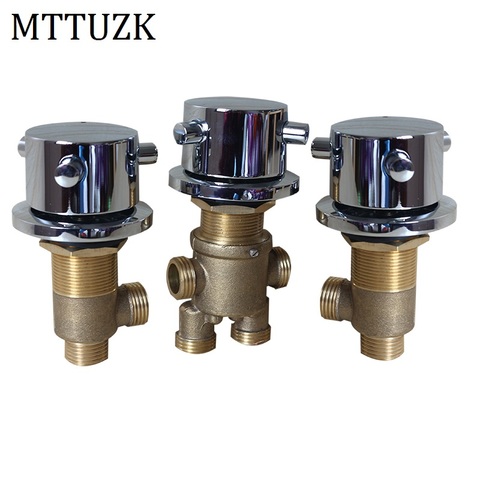 MTTUZK Solid Brass Chrome Finish Bathtub Hot and Cold Water Control Valve Bath Shower Mixer Bathtub Faucet 3 Piece Set Faucet ► Photo 1/5