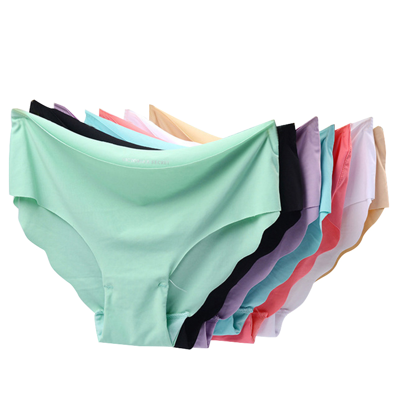 3Pcs Women's Seamless Soft Ultra Thin Briefs Panties Hipster Underwear Lingerie