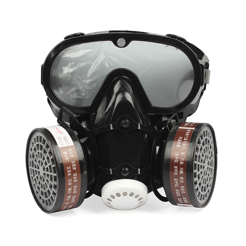 Half Face Gas Mask With Anti-fog Glasses Chemical Dust Mask Breathing Respirator Mask for Pesticide Painting Spray ► Photo 1/6