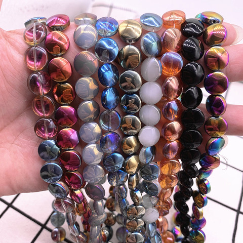 15pcs/lot 10*3mm Glaze Round Flat Beads Crystal Glass Beads,Wheel Beads,Transit Beads,Bracelet Necklace Jewelry Making ► Photo 1/6