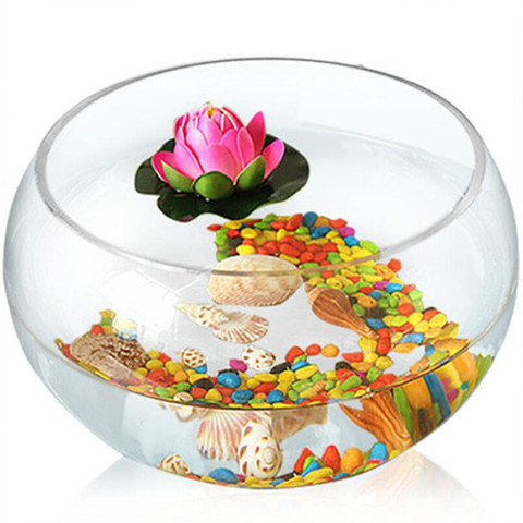 HONGYI round cylinder Round goldfish tank Ecological creativity Glass fish tank Large turtle tank Hydroponic tank vase ► Photo 1/4