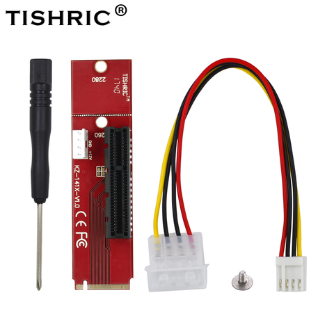 TISHRIC NGFF M2 M.2 to PCI-E 4x 1x Slot PCIE Riser Card PCI E Adapter Male To Female Multiplier For BTC Miner Mining Machine ► Photo 1/6
