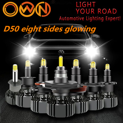 DLAND OWN D50 360 DEGREE GLOWING EIGHT SIDES FOCUSING 90W 12V 24V TRUCK 6000LM AUTO CAR LED BULB LAMP CREE CHIP H1 H3 H7 H11 HB3 ► Photo 1/1