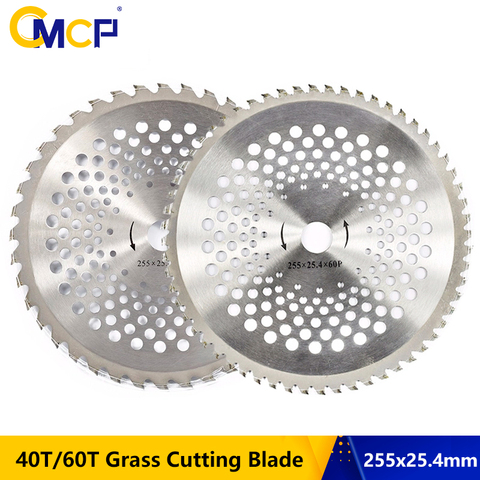 1pc 10 Inch 40T/60T Alloy Brush Cutter Saw Blade Lawn Mower Grass Trimmer Blade Garden Tool Replacement 255x25.4mm Cutting Disc ► Photo 1/6