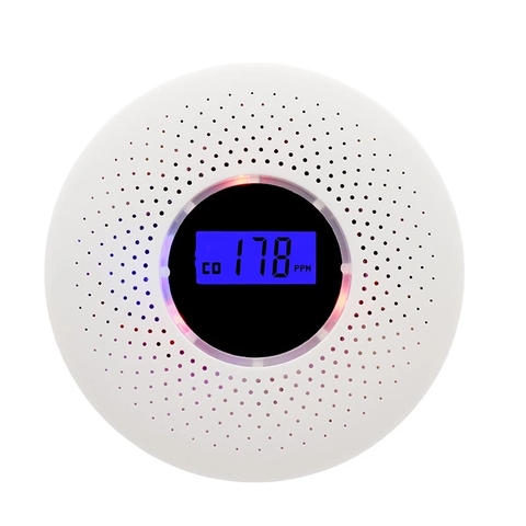 Smoke Detector & Carbon Monoxide 2 in 1 LCD Display Battery Operated CO Smoke Sensors Alarm with LED Light Flashing Sound Warn ► Photo 1/6