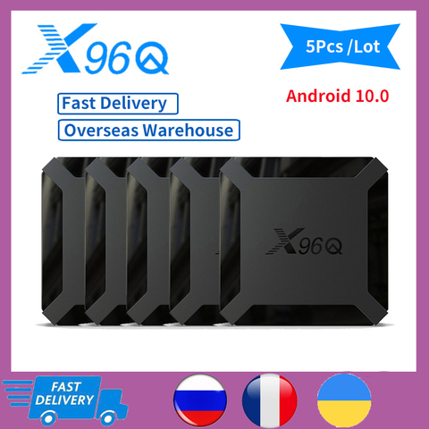 5Pcs X96Q Android 10.0 TV Box Allwinner H313 Quad Core 2GB 16GB Smart Set Top Box 2.4G wifi Youtube 3D 1080P 4k Media Player ► Photo 1/4