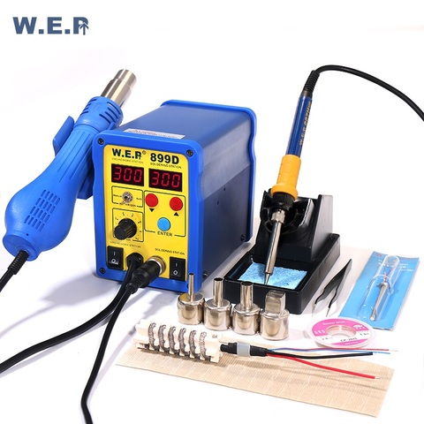 WEP 899D Hot Gun Solder Station Digital Display Soldering Iron Hot Air Soldering Station SMD Solder Station BGA Rework Station ► Photo 1/6