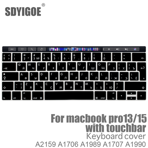 laptop accessories   keyboard cover For macbook pro13 touchbar Keyboard stickers keyboard cases A2159 A1706 A1707 A1989 A1990 ► Photo 1/6