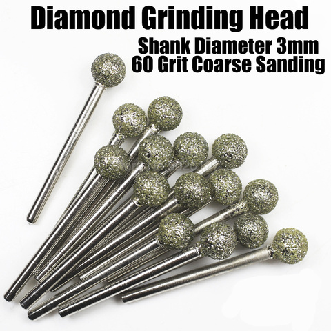 1Pcs 60 Grit Ball Diamond Nail Drill Bit Grinding Head Metal Machine Grind Needle Cutter Jade Carved Rotary Spherical Burr Tool ► Photo 1/6