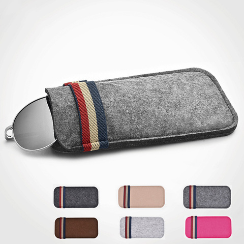 New Felt  Oversize Sunglasses Case For Women Colorful Candy Eyeglasses Box Soft Bag accessoires lunettes Reading Glasses Bag ► Photo 1/6