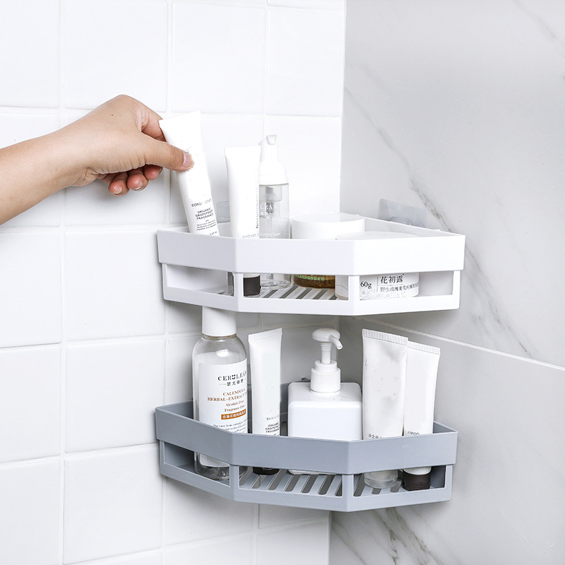 Toilet Storage Corner Shower Shelf Wall Mounted Rotary Rack Bathroom Home Supply 