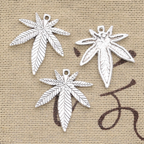 15pcs Charms Maple Leaf Leaves 25x22mm Antique Silver Color Pendants DIYCrafts Making Findings Handmade Tibetan Jewelry ► Photo 1/1