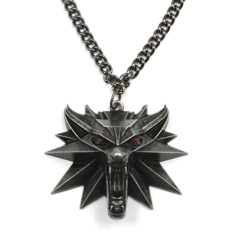 Wizard Book Series wolf head Medallion pendant necklace wild monster hunter Cosplay uncivilized games animal wolf chain necklace ► Photo 1/6