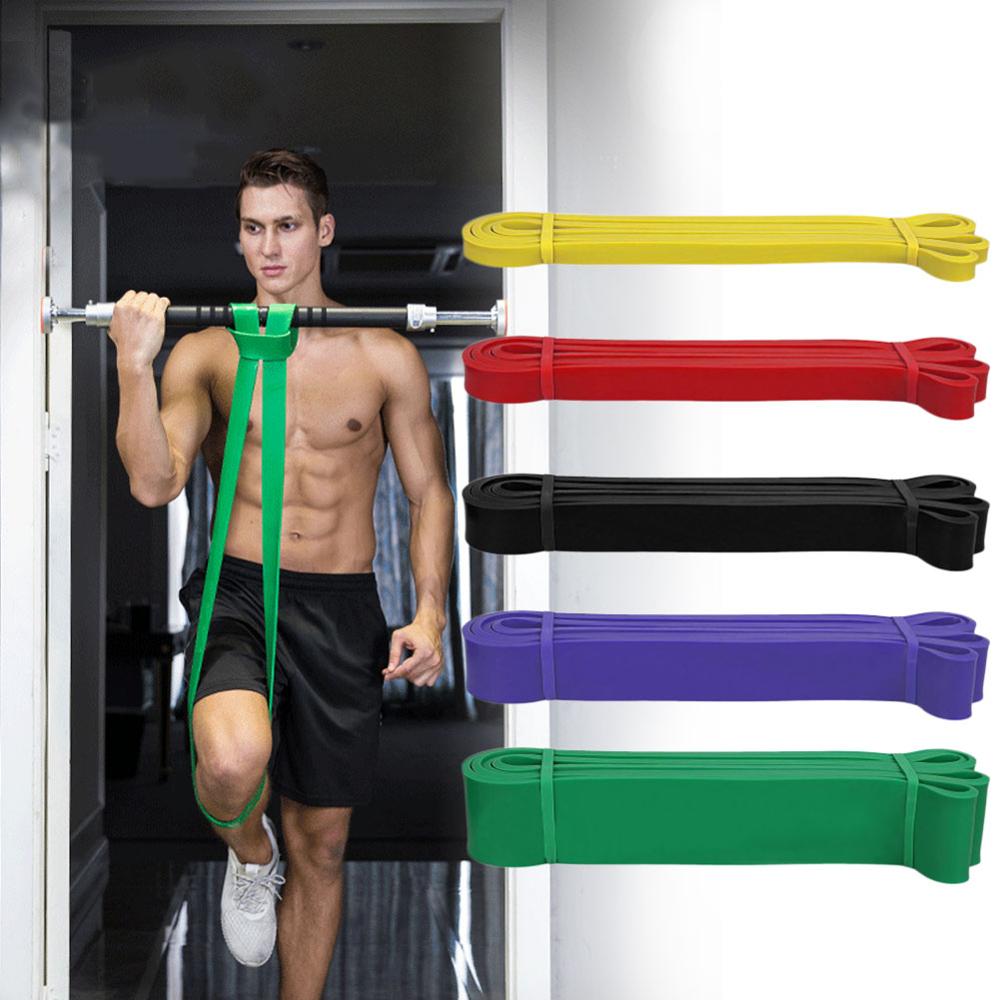 Natural Latex Resistance Bands Pull Up Exercise Loop Strength Weight Gym Fitness