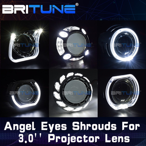 Britune 3.0 Angel Eyes Projector Shrouds For Koito Q5 D2S Lens/Hella 3R G5 Headlight Lenses LED Bezel Car Lights Accessories DIY ► Photo 1/6