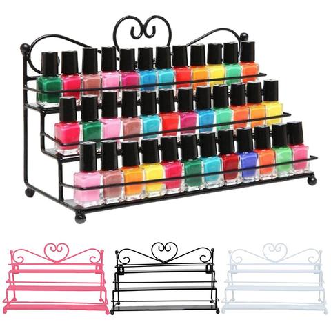 HOT SALES!!! 3 Layer Heart Nail Polish Shelf Cosmetic Display Stand Holder Rack Organizer Nail Art Display Rack Cosmetic Storage ► Photo 1/6