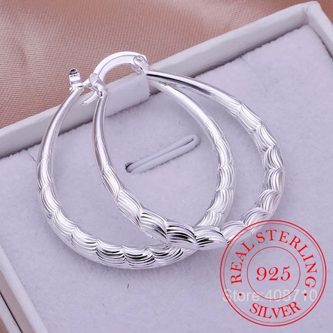 925 Sterling Silver Fish Pattern Circle Hoop Earrings For Women Lady Best Gift Fashion Charm High Quality Wedding Jewelry ► Photo 1/6