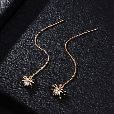Fashion Crystal Spider Pendant Long Chain Earring Dangle Earrings Alloy Earrings for women ► Photo 1/6