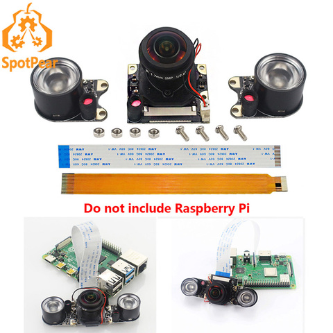 Raspberry Pi IR-CUT Camera 5MP Fisheye Lens 175 degree for Raspberry Pi 4B/3B+/Zero W ► Photo 1/6