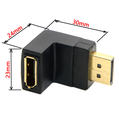 DisplayPort Adapter Standard DP 4K Display Port DP Extension  Converter Cable Male to Female 90 Degree Angle ► Photo 1/6