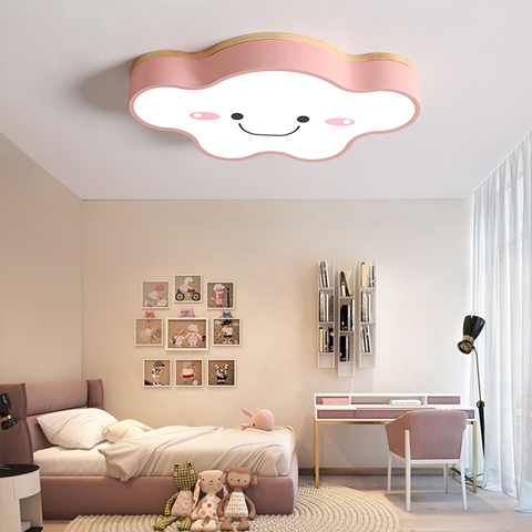 Modern LED Cloud Ceiling Light with Remote Nordic Smile Face  Lamp Kids Chandelier Lighting for Girls Bedroom Living Room Loft ► Photo 1/1