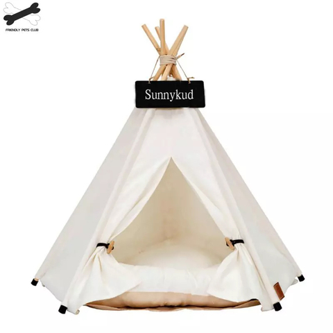 Pet Tent House Cat Bed Portable Teepee With Thick Cushion And 6 Colors Available For Dog Puppy Excursion Outdoor Indoor ► Photo 1/6