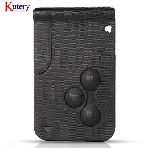 kutery 3 Button Smart Card For Renault Clio Logan Megane 2 3 Koleos Scenic Card Case Black Car Key Fob Shell With Small Key ► Photo 1/5