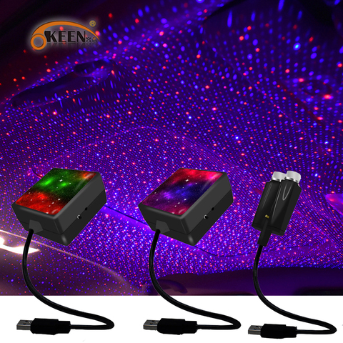 Super Brightness USB Led Car Roof Star Night Light Car Interior Atmosphere Starry Laser Ambient Projector Auto Home Decoration ► Photo 1/6