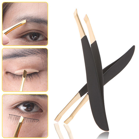 1Pc Professional Stainless Steel Hair Removal Eye Brow Eyebrow Tweezers Clip Gold Women Beauty Makeup Tools ► Photo 1/6