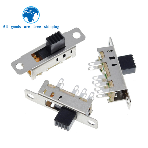 10Pcs SS23E04 Double Toggle Switch 8 Pins 3 files 2P3T DP3T Handle high 5mm small slide switch ► Photo 1/6