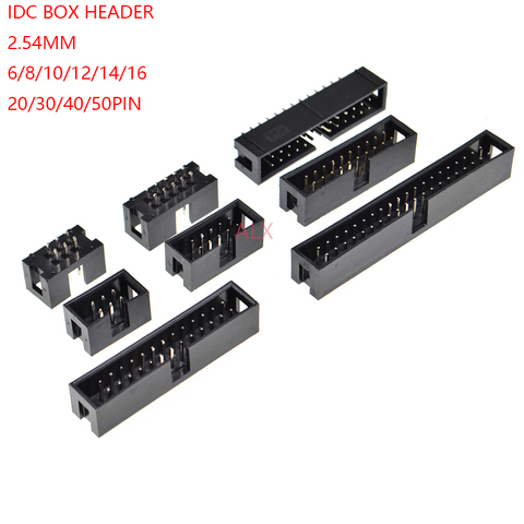 10pcs dip 6/10/20/26/34/40 PIN 2.54MM pitch MALE SOCKET straight idc box headers PCB CONNECTOR DOUBLE ROW 10P/20P/40P DC3 HEADER ► Photo 1/3