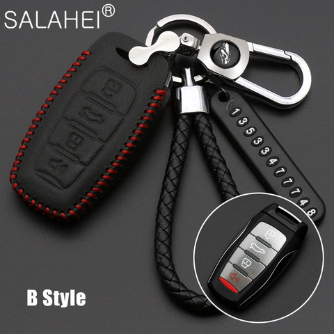 Luminous leather Car Key Case For Great Wall Haval Coupe H7 H8 H9 GMW H6 Samrt Cover Color Stripe Remote Fob Shell Case Keychain ► Photo 1/6