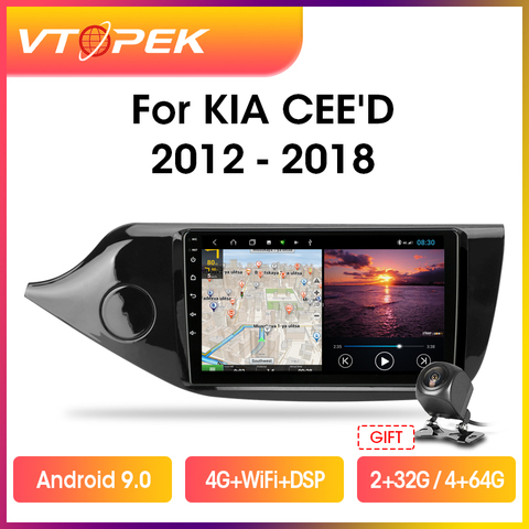 Vtopek 2din Android Car Radio Multimedia Player GPS Navigation IPS For KIA Cee'd CEED JD 2012-2022 Head Unit 2 din Split Screen ► Photo 1/6