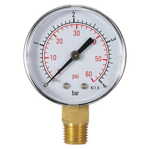 Professional 50mm manometer Pool Spa Filter Water Pressure Gauge Mini 0-60 PSI 0-4 Bar Side Mount 1/4 Inch Pipe Thread NPT TS-50 ► Photo 1/6