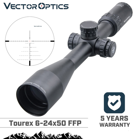 Vector Optics Tourex 6-24x50 1/4 MOA Turret Zero-Stop Adjustment MOA Reticle FFP Riflescope for Hunting ► Photo 1/6