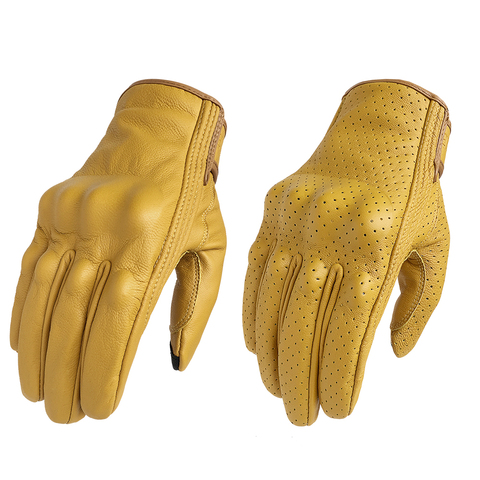 Motorcycle Gloves Touch Screen Leather Yellow Tactics Glove Men Women Bike Cycling Full Finger Motorbike Motor Motocross Luvas ► Photo 1/6