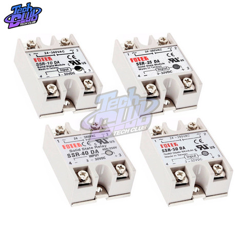 Solid State Relay SSR-10DA SSR-25DA SSR-40DA SSR-50DA 10A 25A 40A 50A Actually 3-32V DC TO 24-380V AC SSR 10DA 25DA 40DA 50DA ► Photo 1/6