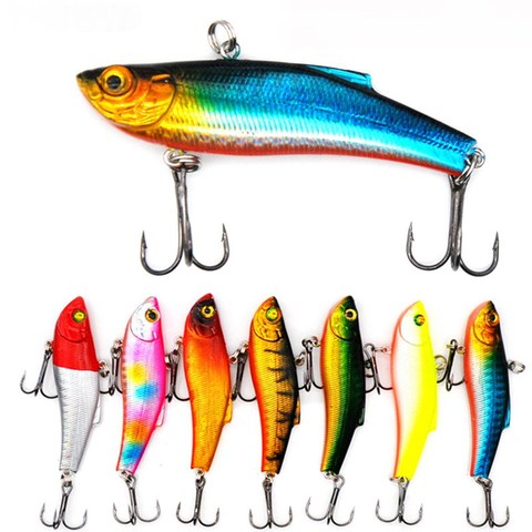 1 PCS 7 cm / 18g winter hard sea fishing lure VIB 3D bait eyes with lead inside the swivel diving Jig wing wobbler crank ► Photo 1/6