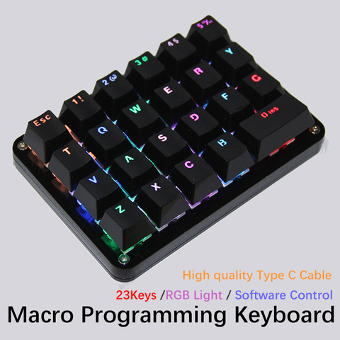 Gateron Cherry Switch 23 Key Macro Keyboard Programming Mechanical Keyboard RGB Backlight Programmable Gaming Laptop MAC Windows ► Photo 1/6