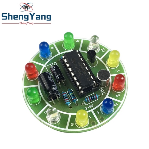 CD4017 colorful voice control rotating LED light kit electronic manufacturing diy kit spare parts student Laboratory ► Photo 1/6