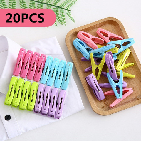 20pcs Plastic Laundry Clothes Pins Hanging Pegs Clips Household Food Clip Clothespins Socks Underwear Drying Rack Holder ► Photo 1/6