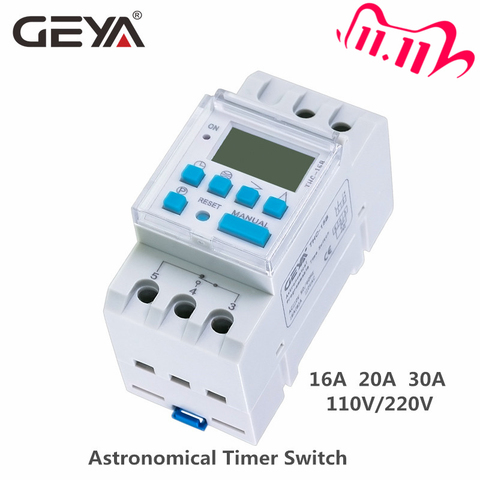GEYA THC Astronomical Timer Switch LCD Display 16A 20A 30A Timing Control Latitude Switch 110V 220V ► Photo 1/6
