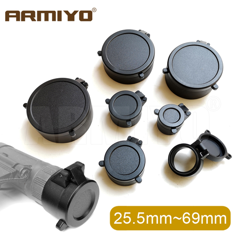 Armiyo 25.4-69mm Dia Rifle Scope Lens Cover Flip Up Quick Spring Protection Telescope Cap Objective Lense Lid  Hunting Accessory ► Photo 1/6