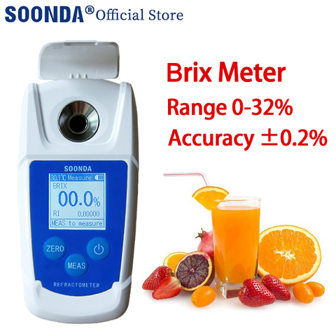 0-32% Digital Brix Refractometer Brix tester meter Fruit Juice Beer Drinks Wine Sugar Content Measuring Instrument suger meter ► Photo 1/6