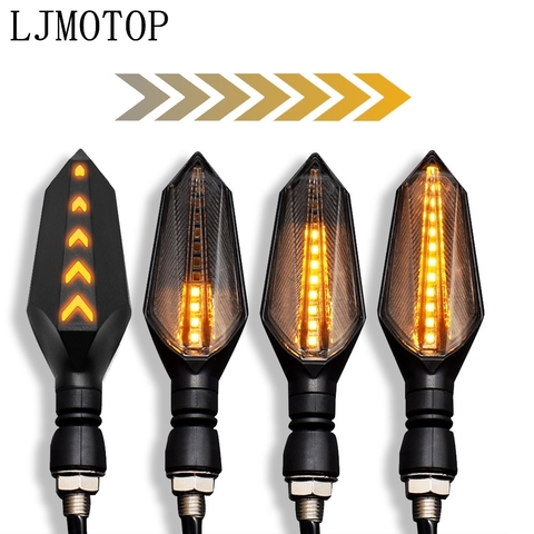 Universal Motorcycle LED Turn Signal Lamp Sequential Flowing Flash Indicator Lights Amber Running Light ► Photo 1/6