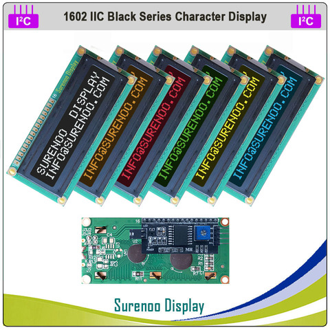 1602 IIC I2C Character LCD Module Screen Dispaly LCM Panel in More Colors on Black for Arduino ► Photo 1/4