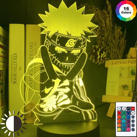 Kids Gift Anime Naruto Sasuke Night Light Touch Sensor Bedroom 3d Illusion  Night Light Ledanime Lamp Colorful Remote Control Night Light Home Gadgets